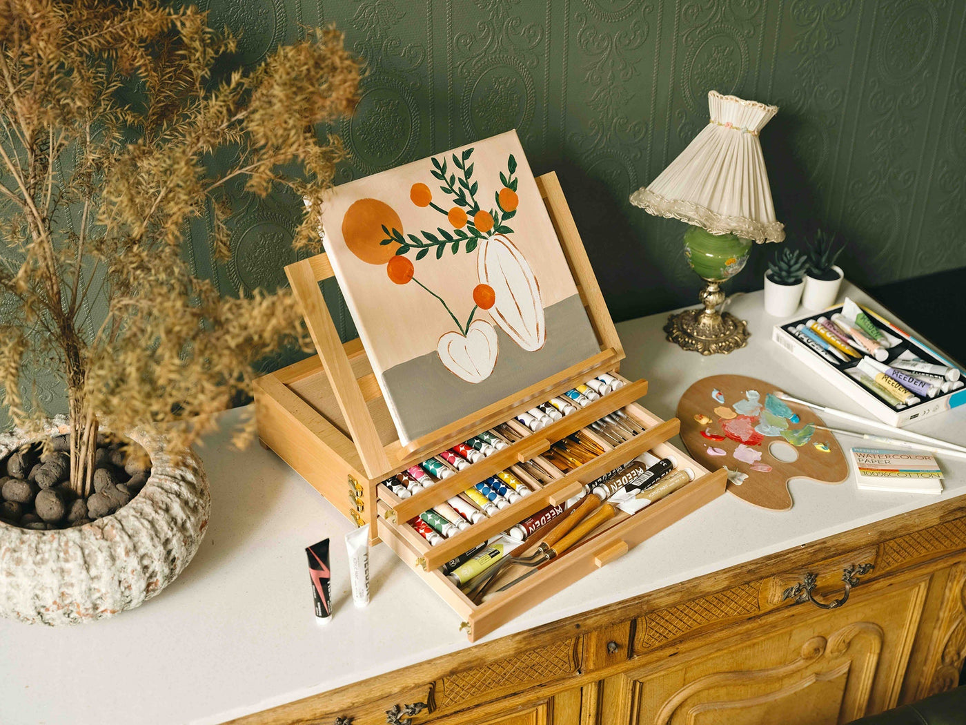 tabletop easel, meeden easel, art easel box
