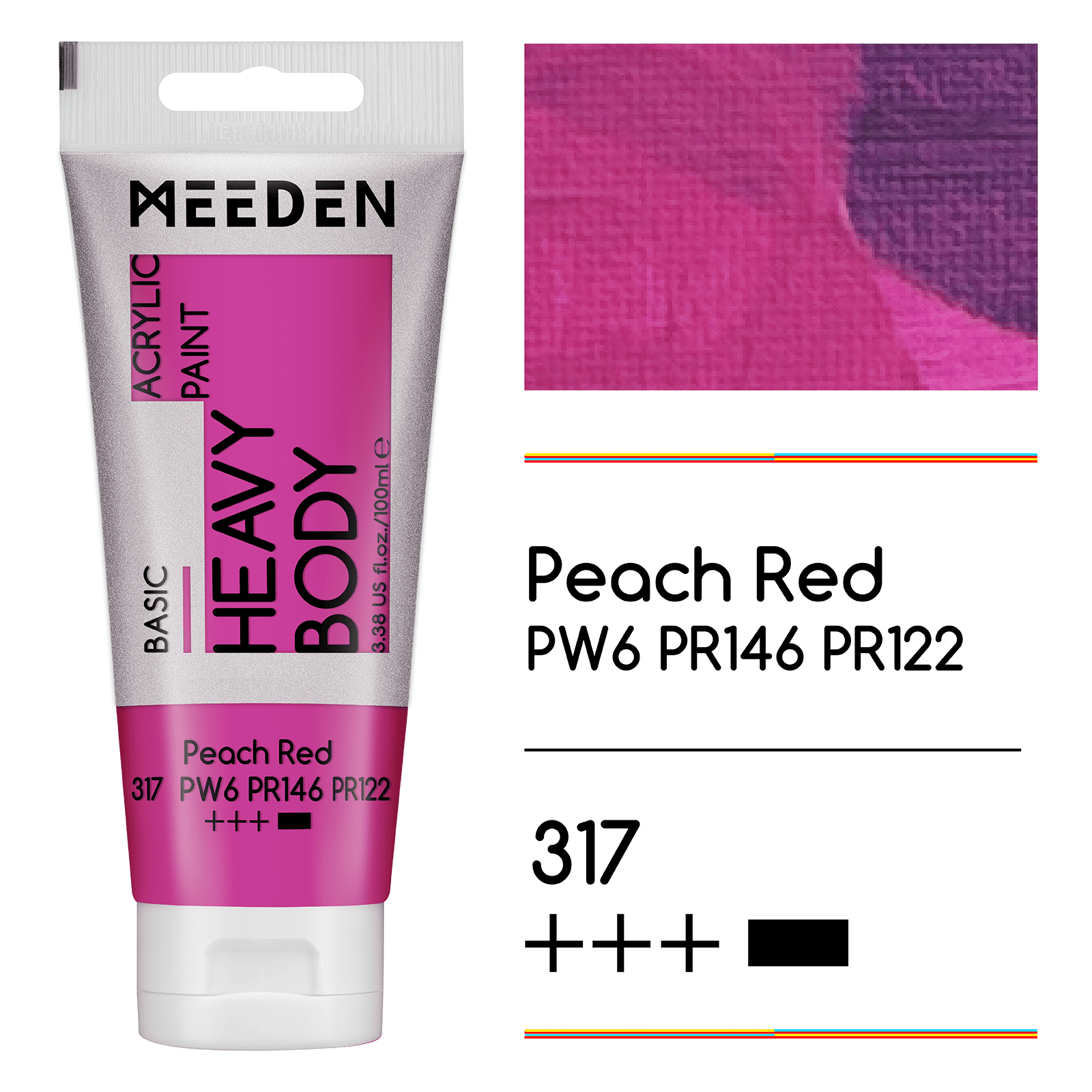 MEEDEN Acrylic Paint Tube, 37 Colors Available, 100ml / 3.38oz