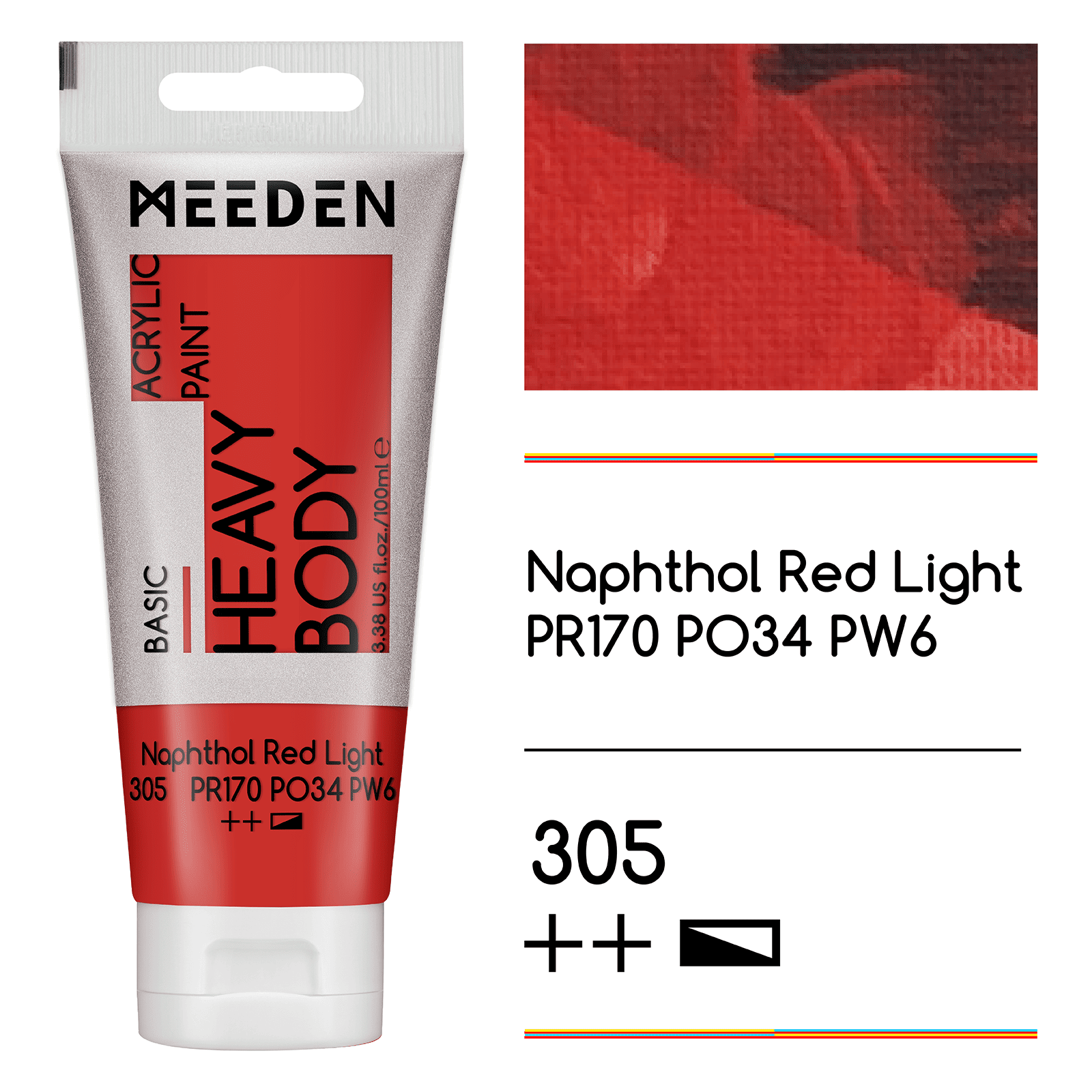 MEEDEN Acrylic Paint Tube, 37 Colors Available, 100ml / 3.38oz