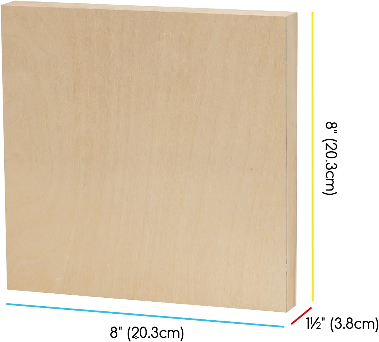 MEEDEN Artist Birch Wood Canvas Board, 1-1/2” Deep, 8x8 Inch, 4 Packs