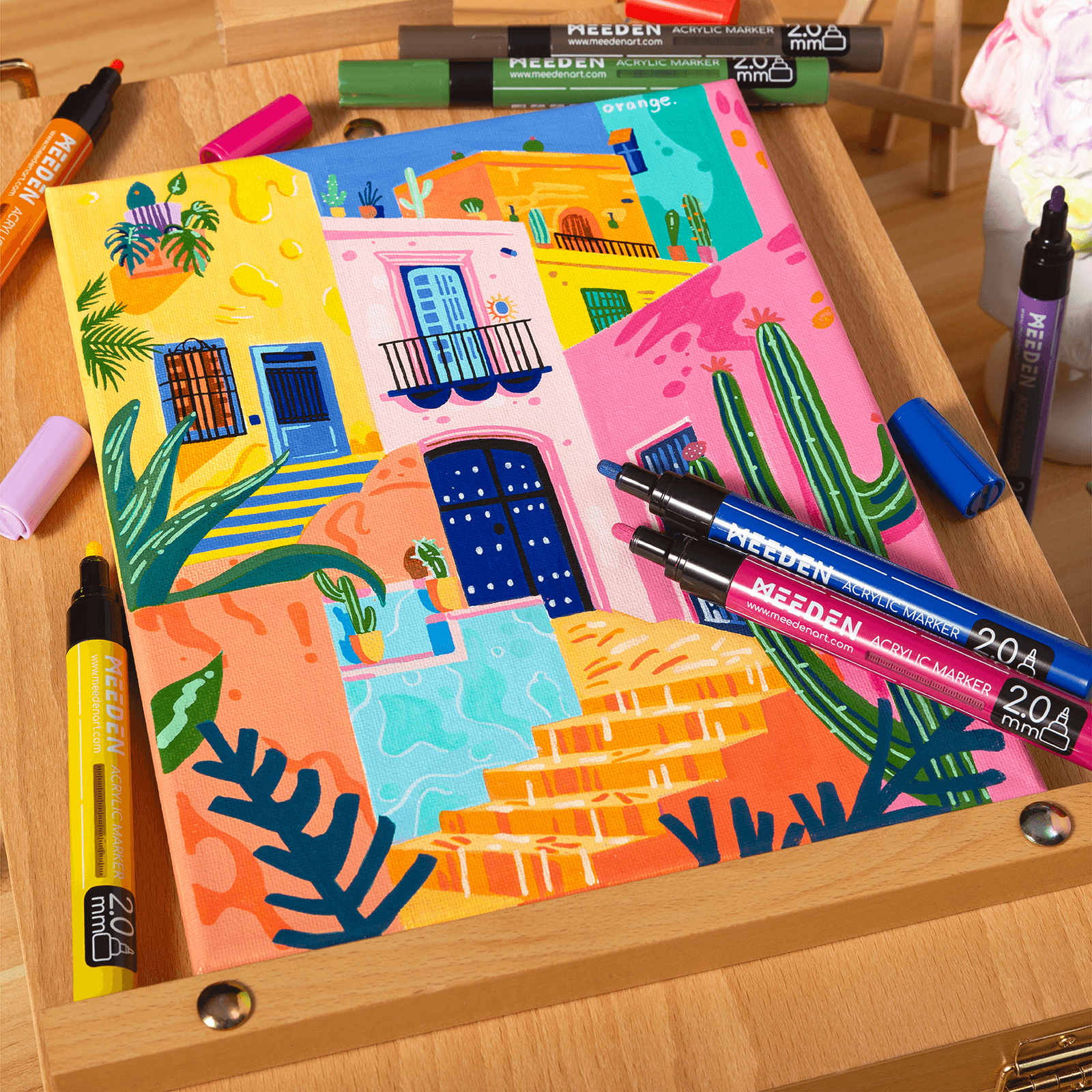 MEEDEN Acrylic Markers Set - 30 Colors, Paint Pens with Reversible Medium & Fine