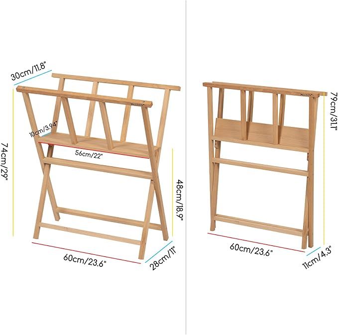 MEEDEN Folding Art Print Rack Natural Wood-Small