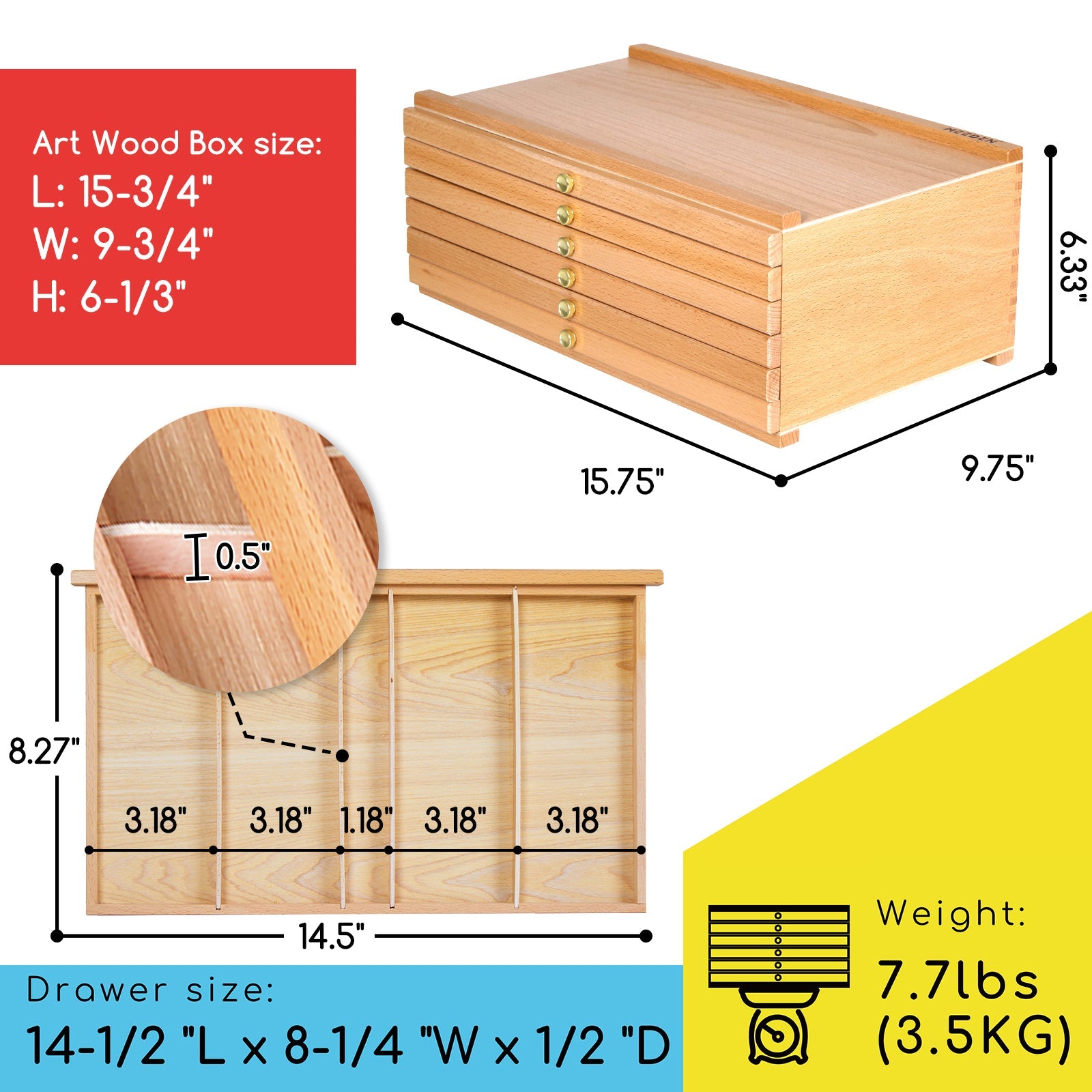 MEEDEN 6-Drawer Artist Supply Storage Box