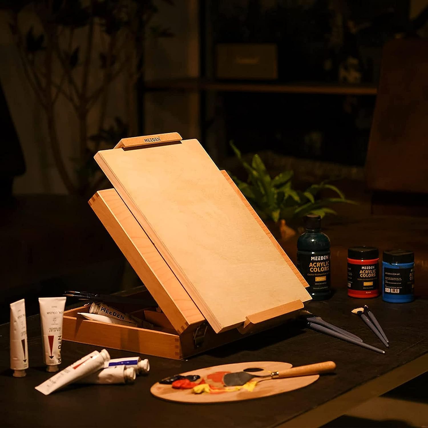MEEDEN Artist Birch Wood Canvas Board, 1-1/2” Deep, 8x8 Inch, 4 Packs
