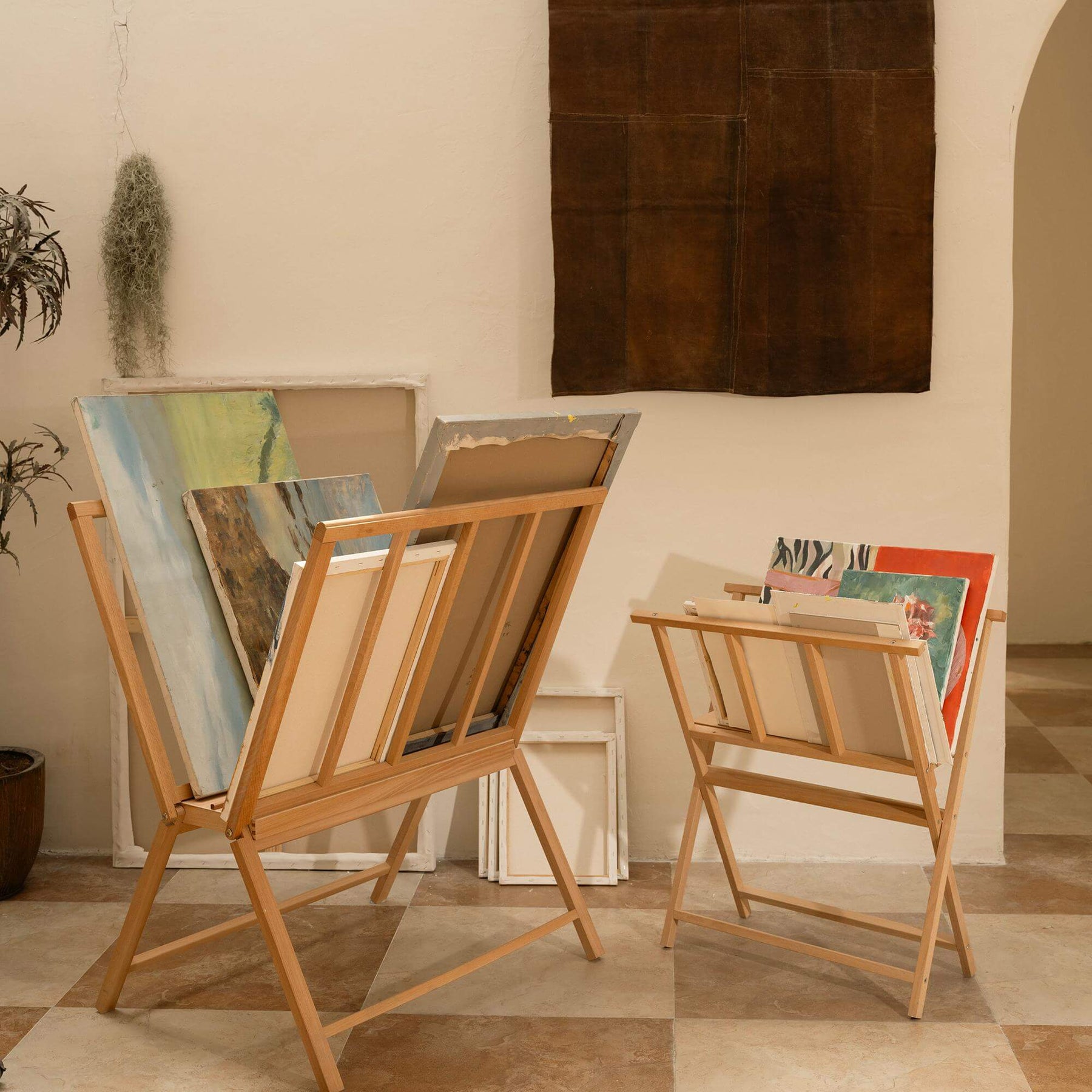 MEEDEN Folding Art Print Rack Natural Wood-Small