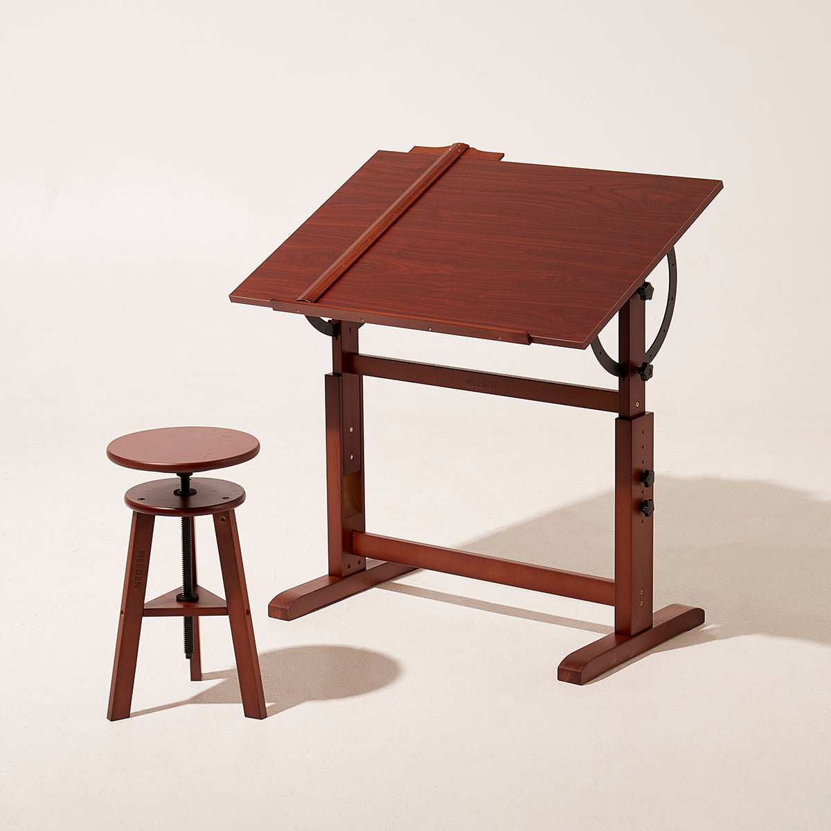MEEDEN Vintage Wood Drafting Table & Stool Set