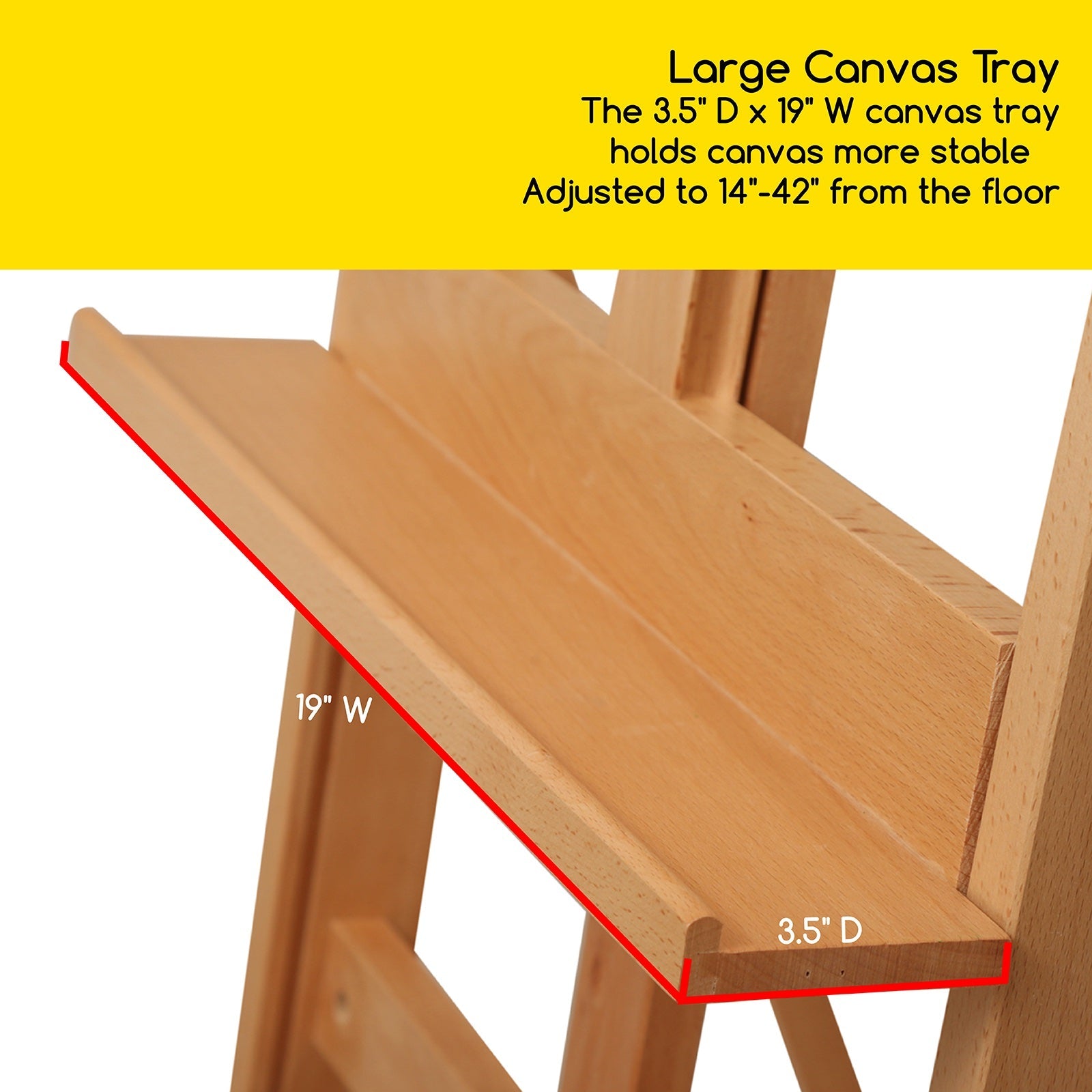 MEEDEN Solid Beechwood H-Frame Art Easel Stand-W02B