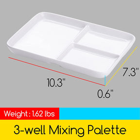 MEEDEN 3-Well Ceramic Palette, 10'' × 7''