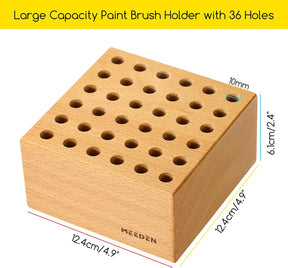 MEEDEN Beechwood Pencil and Brush Holder: 36 Holes-Set of 2
