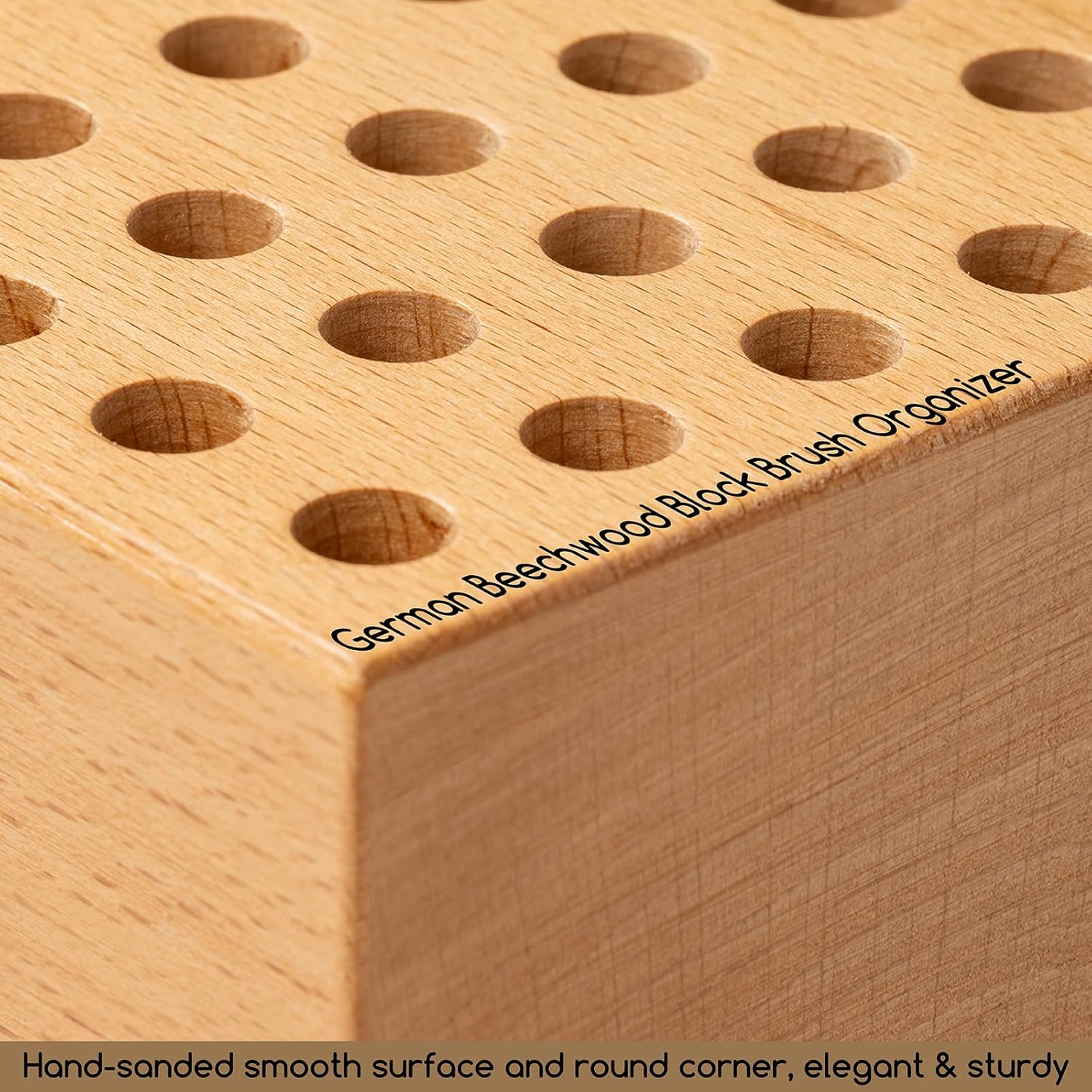 MEEDEN Beechwood Pencil and Brush Holder: 36 Holes-Set of 2