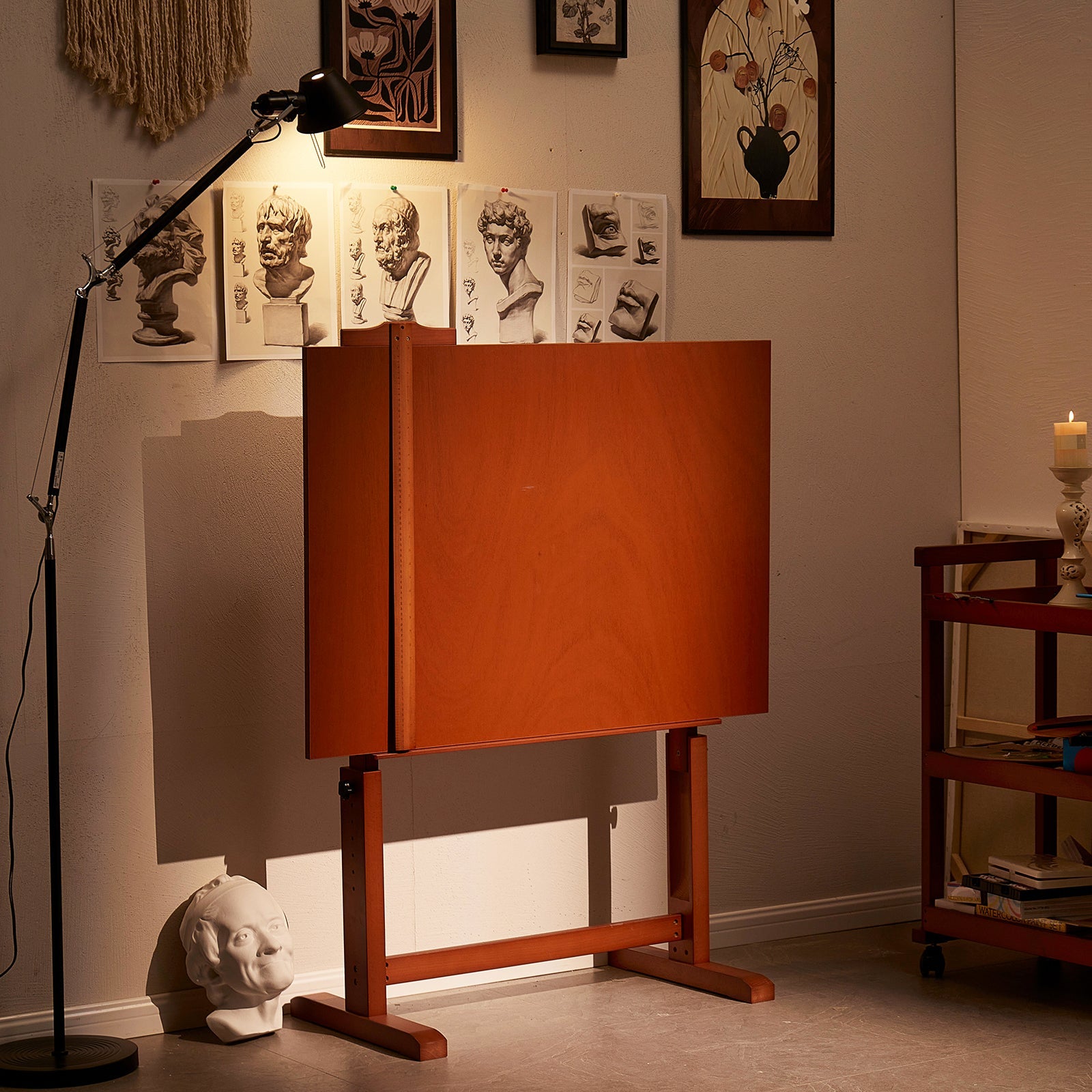 MEEDEN Extra Large Wood Drafting Table, Light Walnut-XSZ-4-M