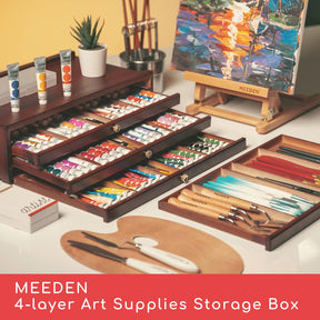 MEEDEN 4-Drawer Wood Artist Supply Storage Box