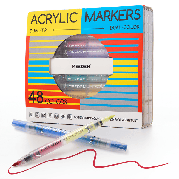 MEEDEN Dual Tip Acrylic Paint Marker Set (48, 96 & 120 Colors)