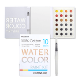 MEEDEN 24-Color Portable Watercolor Paint Kit with Paper & Water Brush