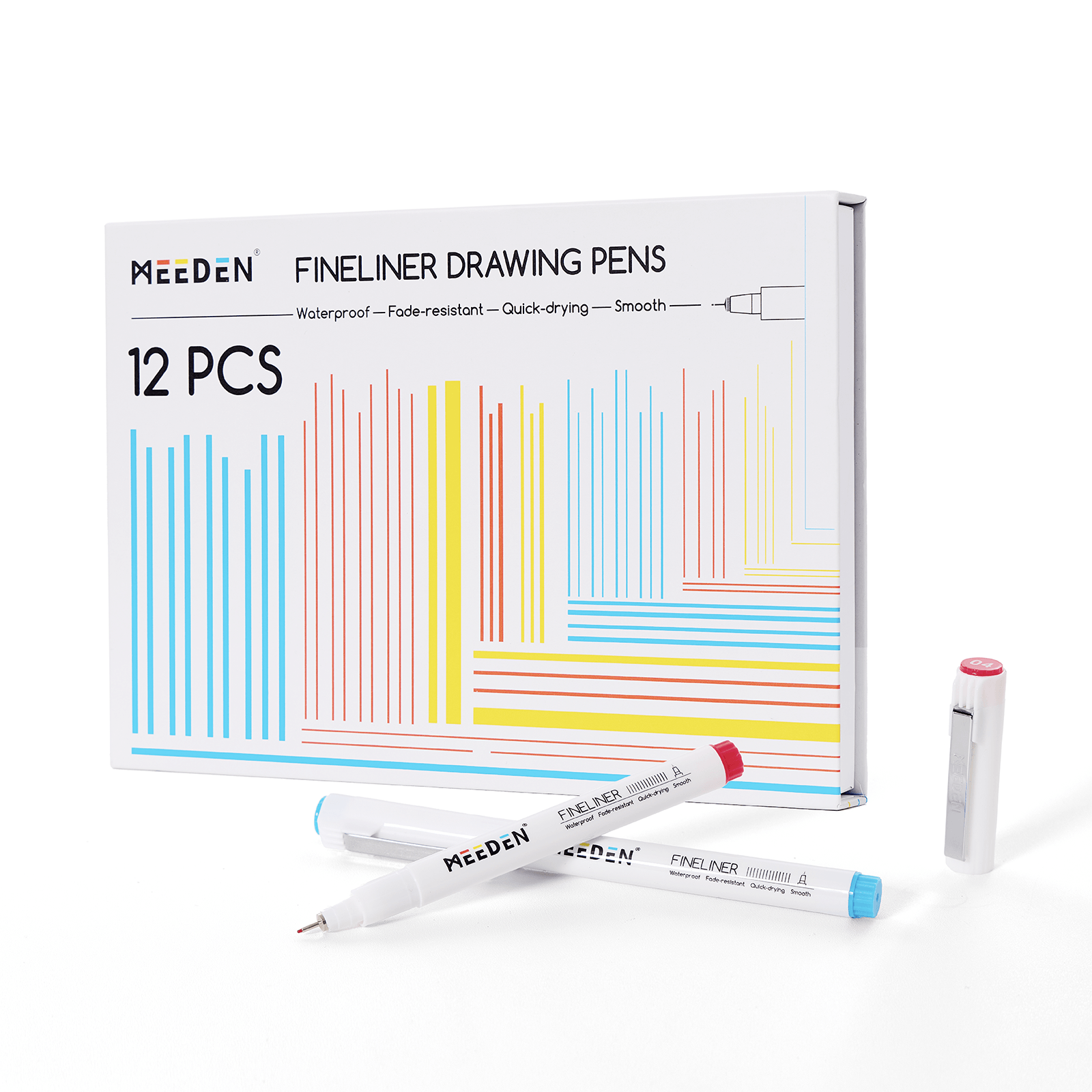 MEEDEN Micro Fineliner Drawing Pens: 12-Color Fine Liner Pen Set