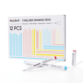MEEDEN Micro Fineliner Drawing Pens: 12-Color Fine Liner Pen Set