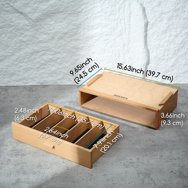 MEEDEN Single Drawer Wooden Art Supply Storage Box with Dividers