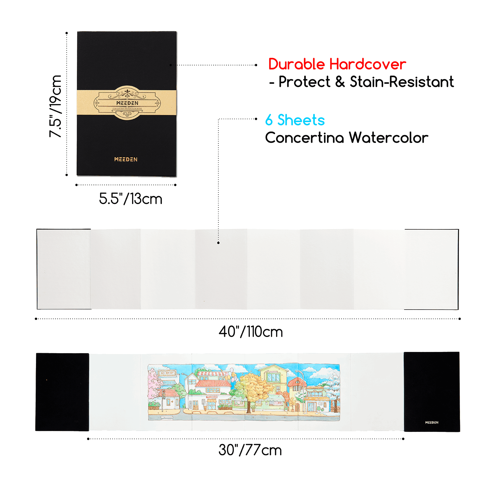 MEEDEN Portable Watercolor Paper Sketchbook