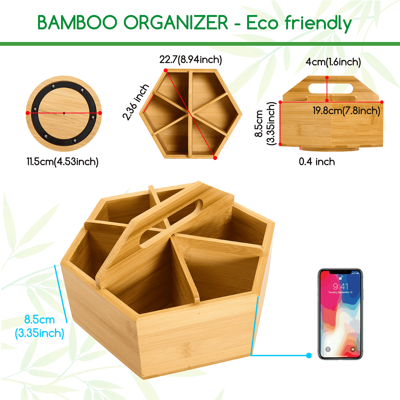 MEEDEN Bamboo Rotating Art Supply Organizer