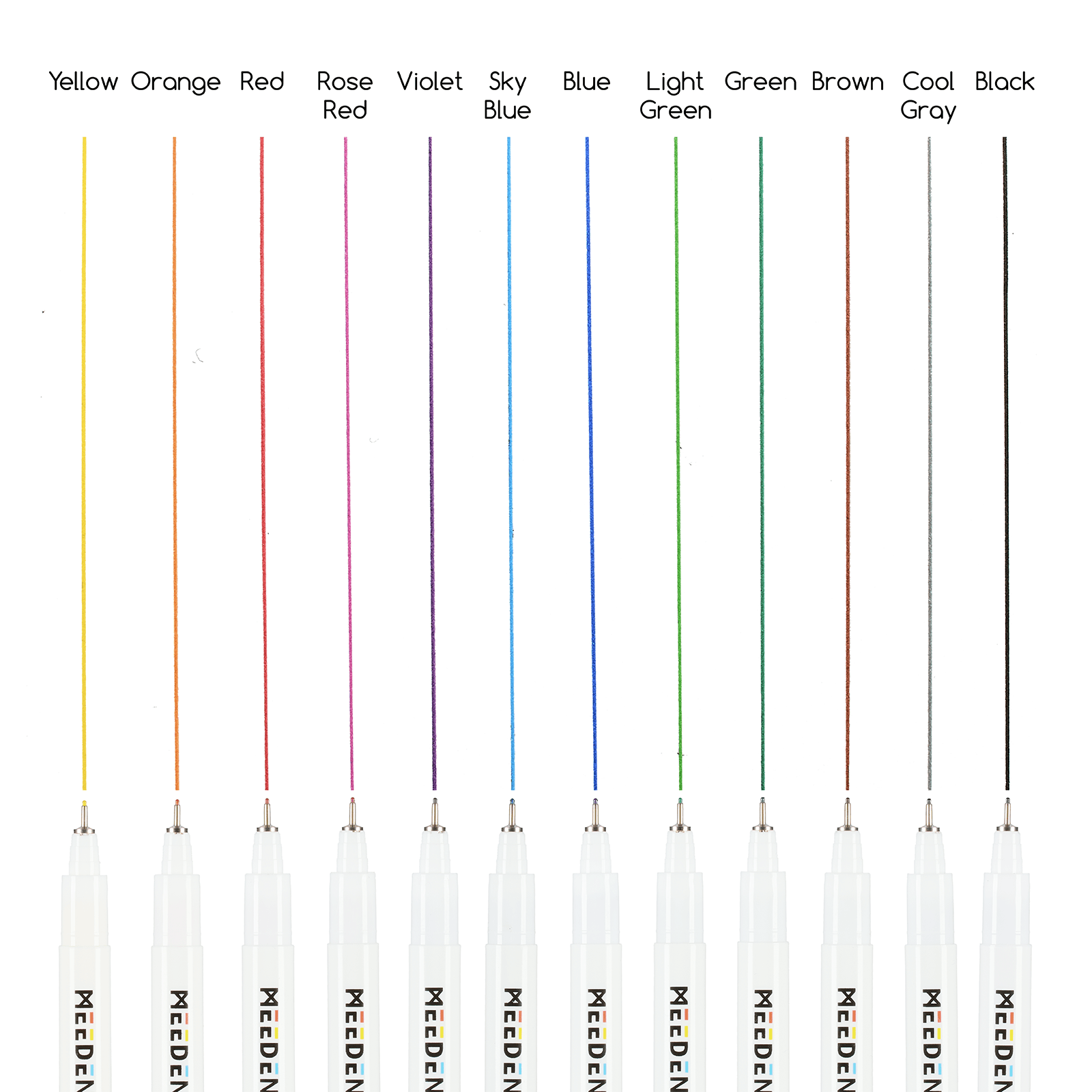 MEEDEN Micro Fineliner Drawing Pens: 12-Color Fine Liner Pen Set