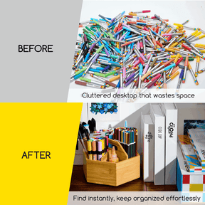 MEEDEN Bamboo Rotating Art Supply Organizer