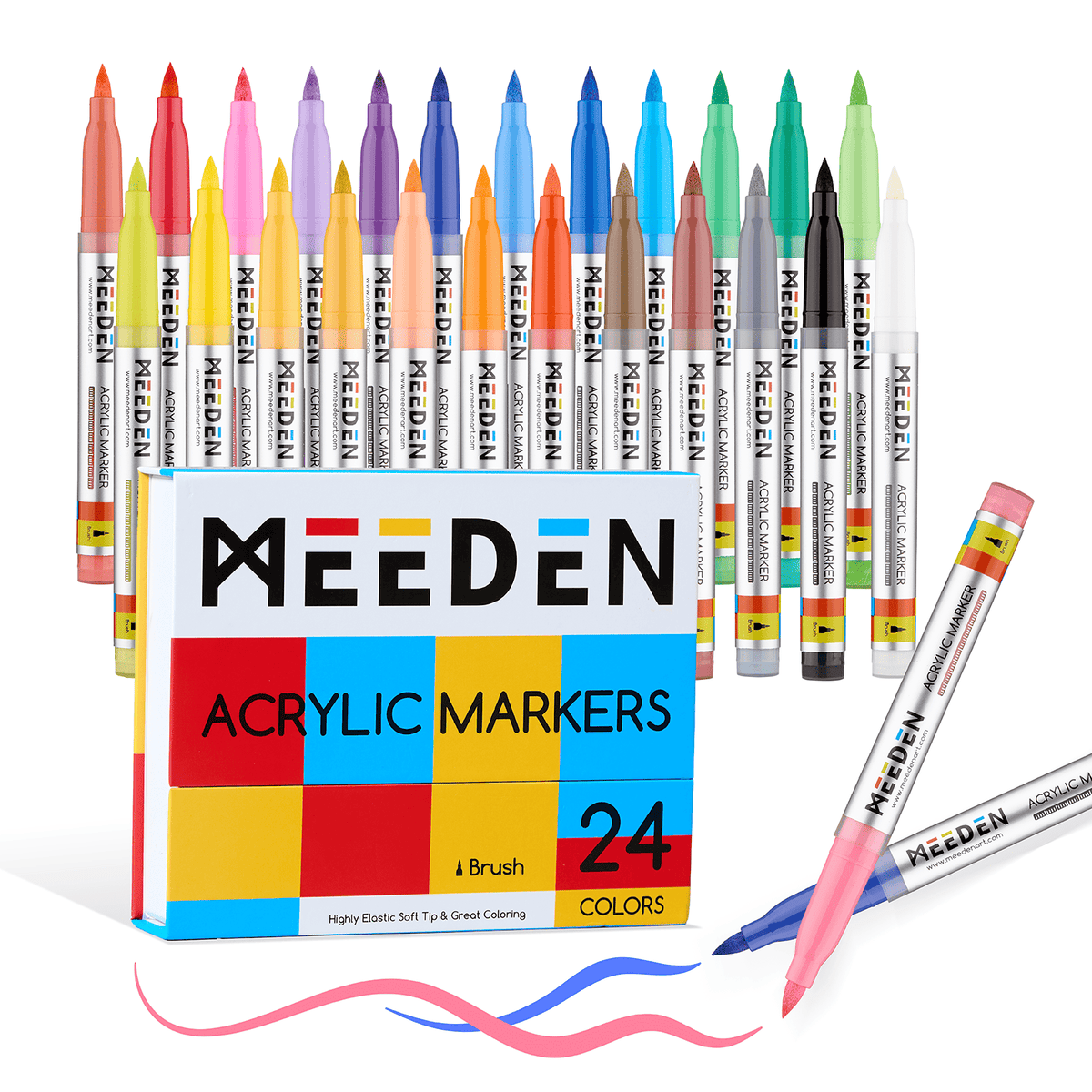 MEEDEN Soft Brush Tip Acrylic Paint Marker