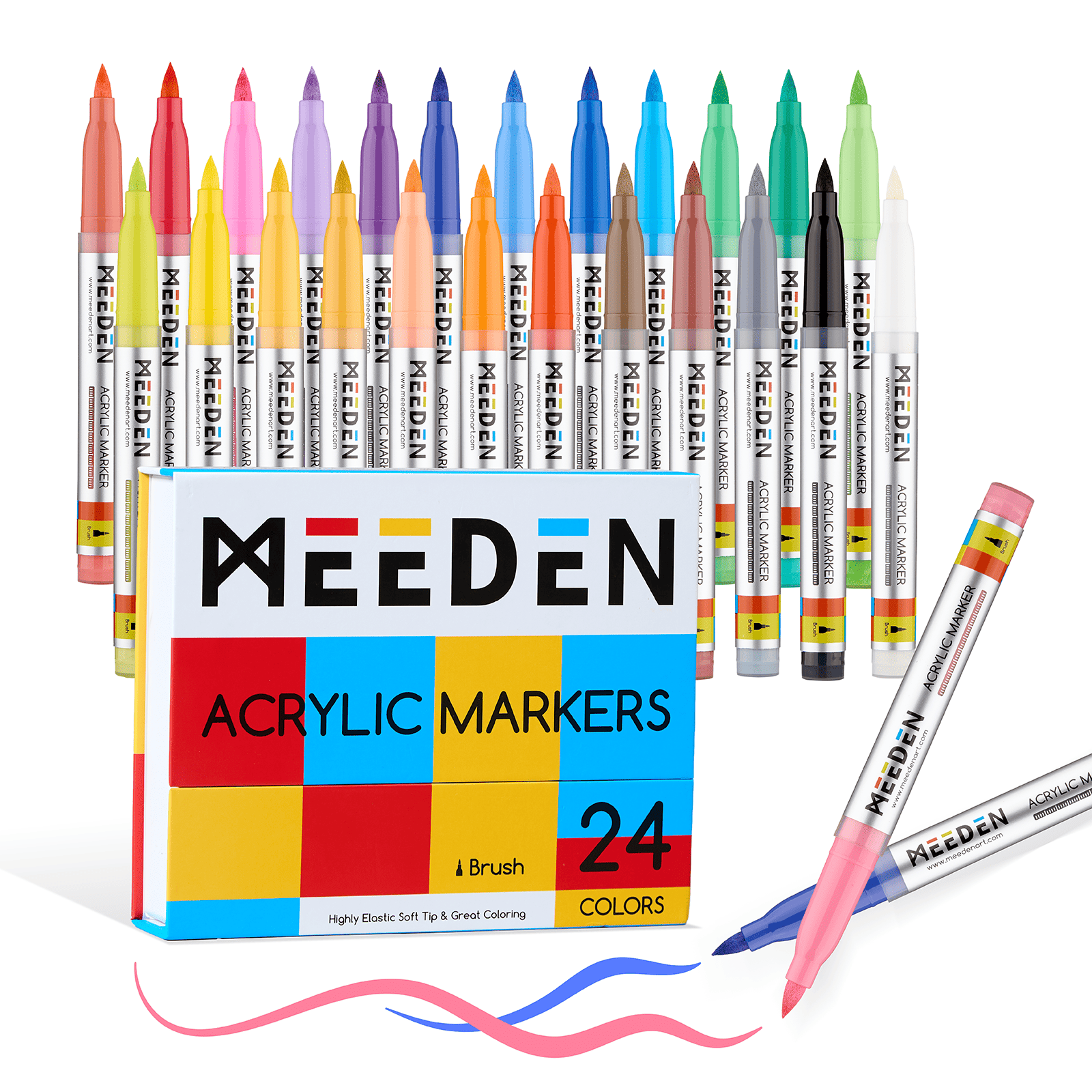 MEEDEN Soft Brush Tip Acrylic Paint Marker