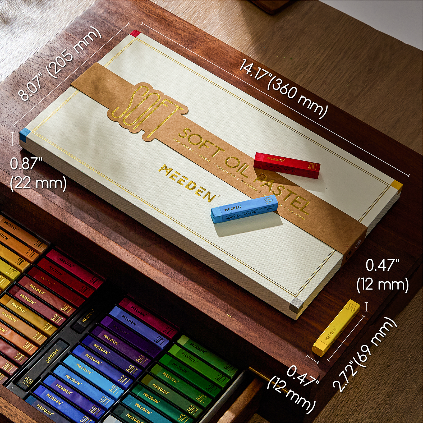 MEEDEN 48 Colors Square Oil Pastels Set for Artists