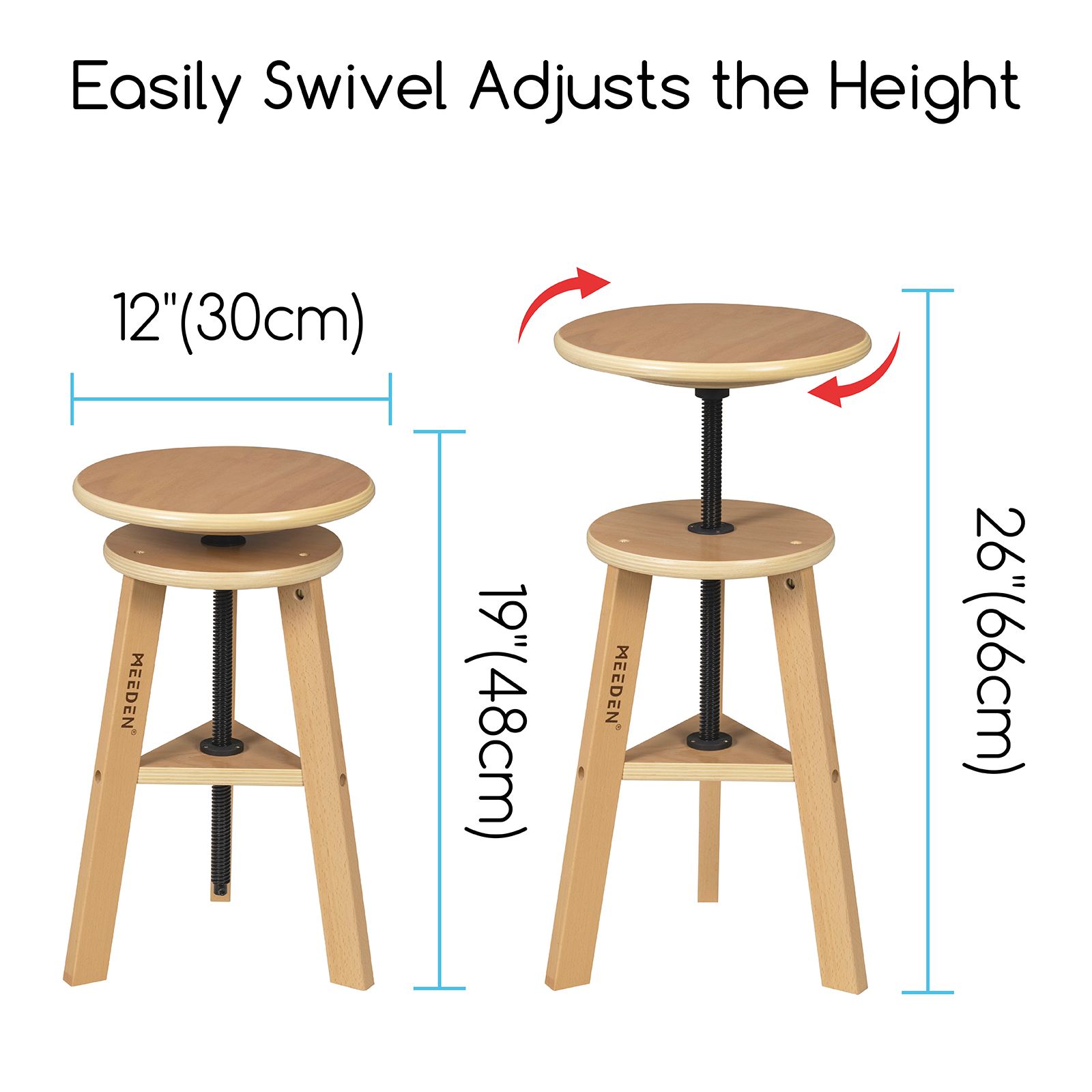 MEEDEN Adjustable Wooden Drafting Table & Stool Set , Natural-XSZ-2
