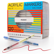 MEEDEN Dual Tip Acrylic Paint Marker Set (48, 96 & 120 Colors)