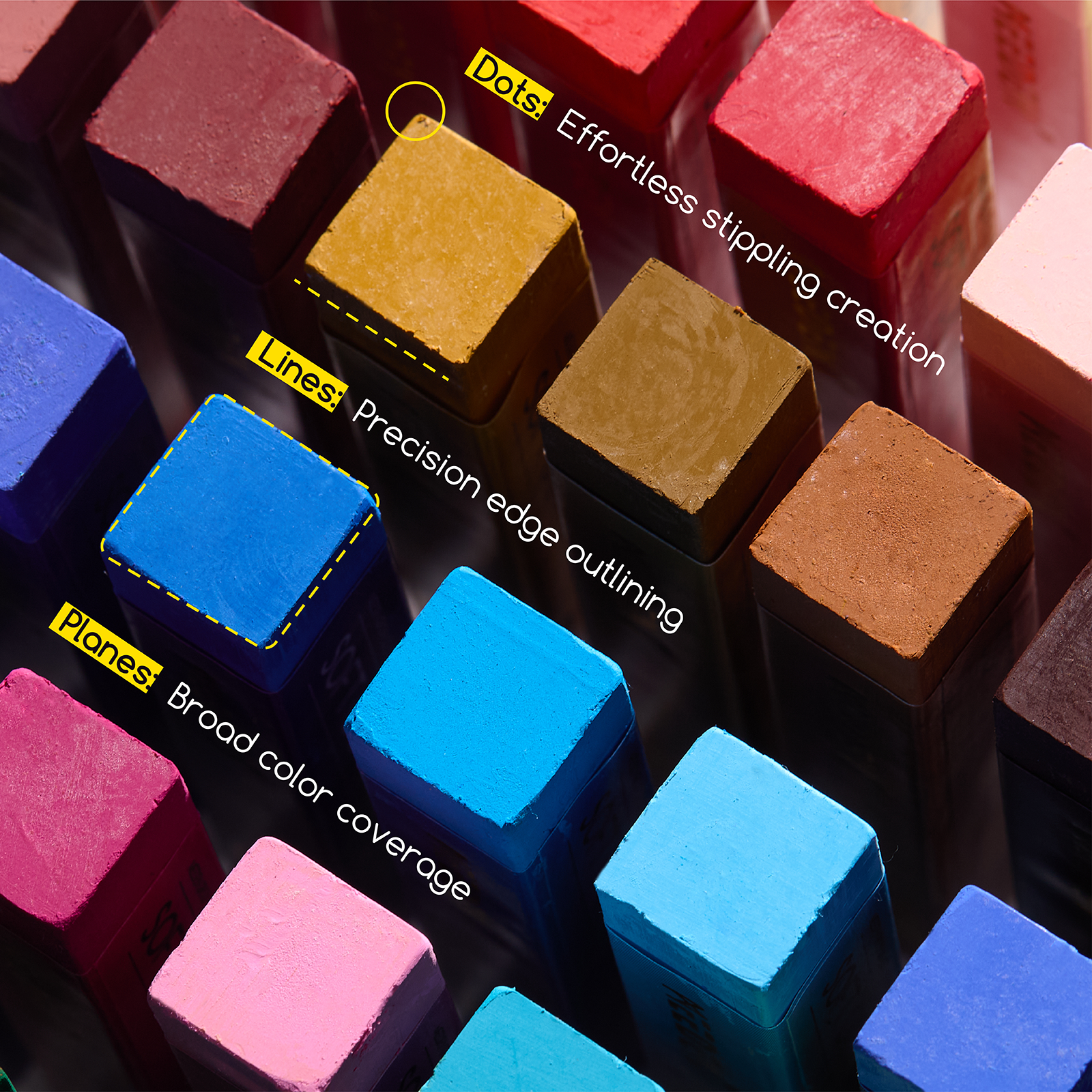 MEEDEN 48-color artist square oil pastels