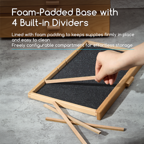 MEEDEN 3-Tier Wooden Art Supply Storage Box with Removable Dividers