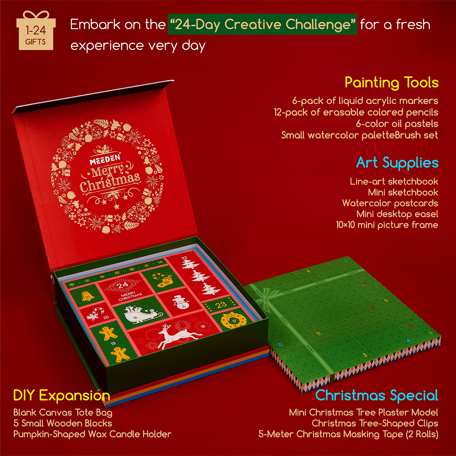 MEEDEN Creative Christmas Countdown: Art & DIY in One Box