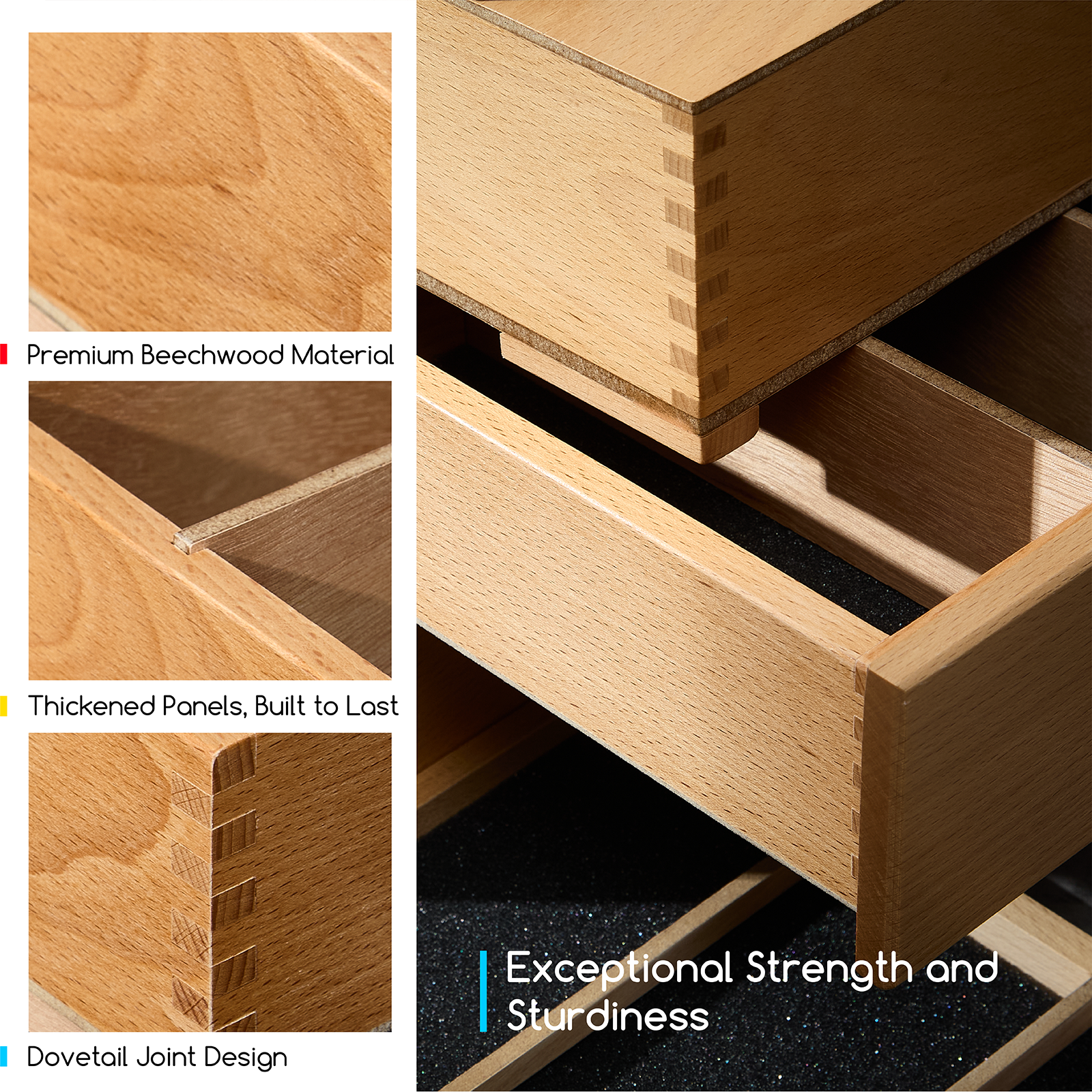 MEEDEN Single Drawer Wooden Art Supply Storage Box with Dividers