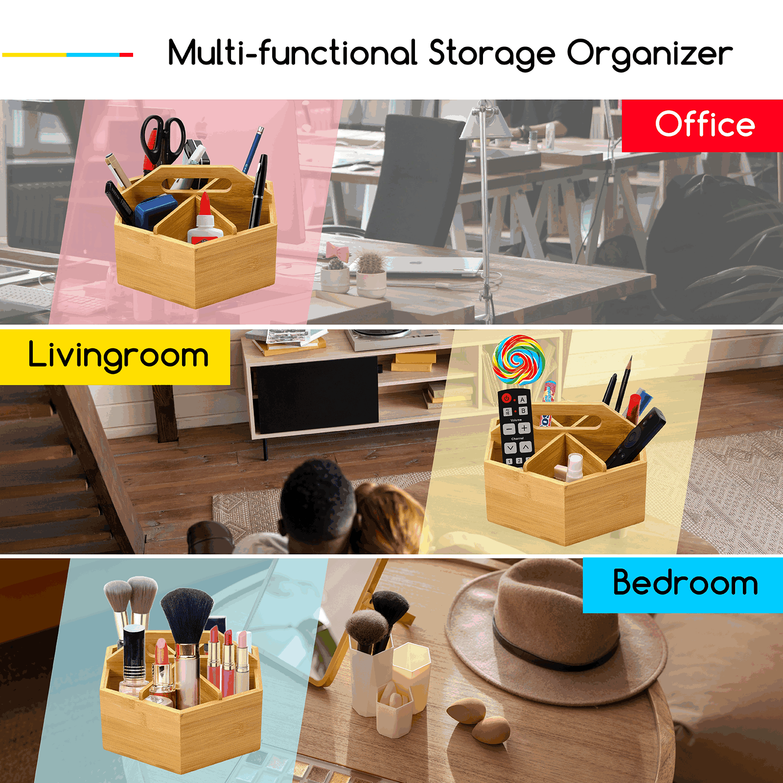 MEEDEN Bamboo Rotating Art Supply Organizer