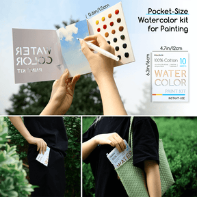 MEEDEN 24-Color Portable Watercolor Paint Kit with Paper & Water Brush