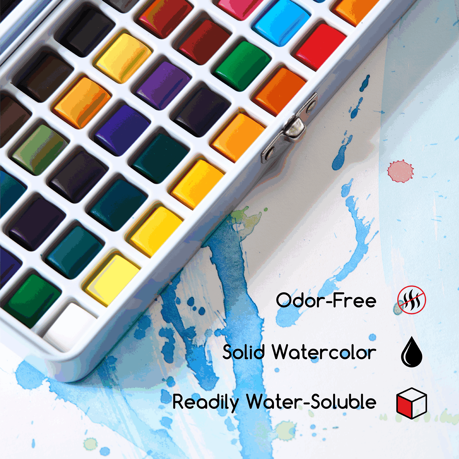 MEEDEN Travel Watercolor Paint Set , 50 Colors