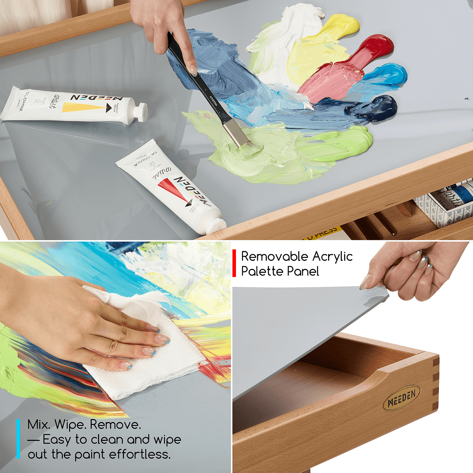 MEEDEN Extra Large Wooden Art Supply Storage Cart