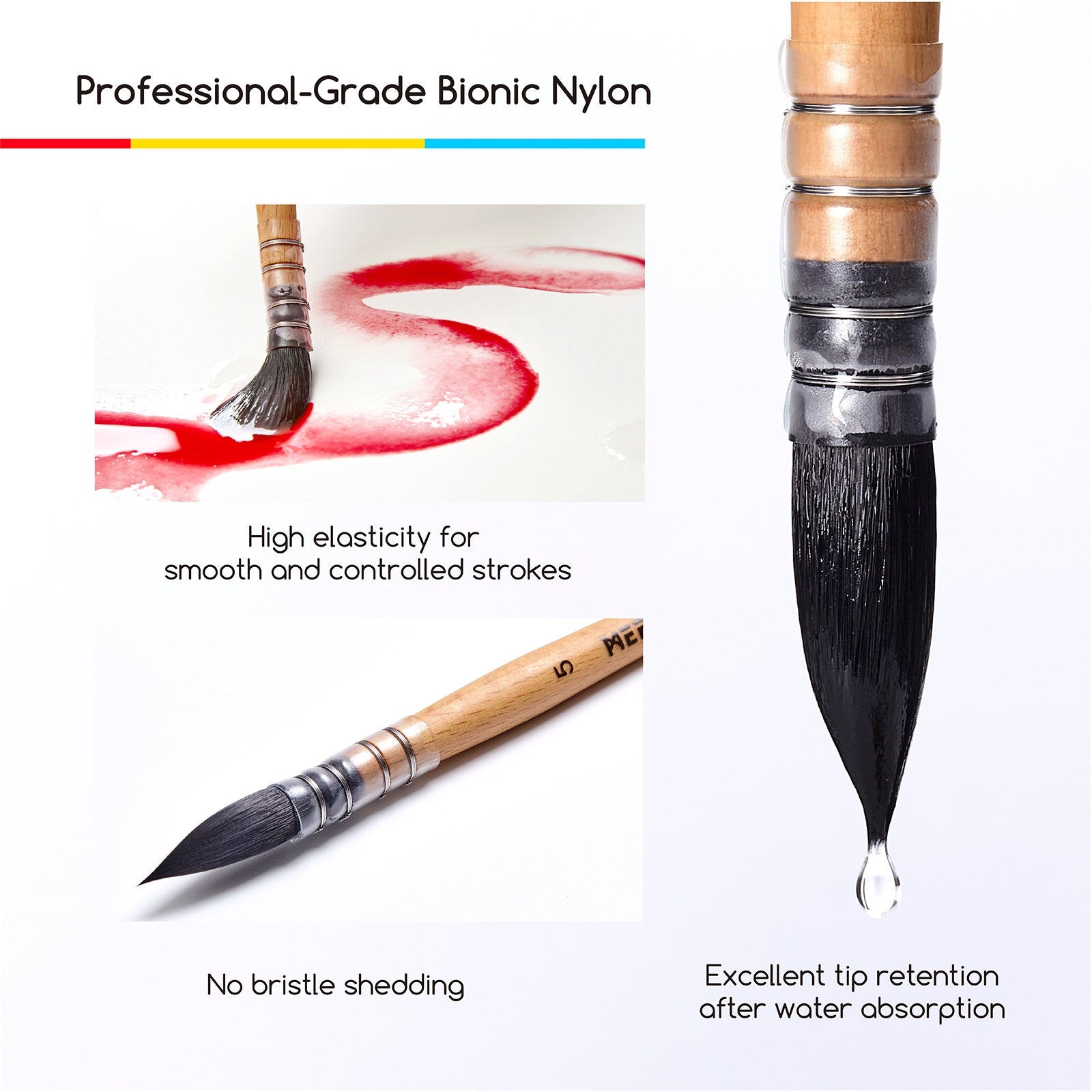 MEEDEN Solid Watercolor and Professional Brushes Set