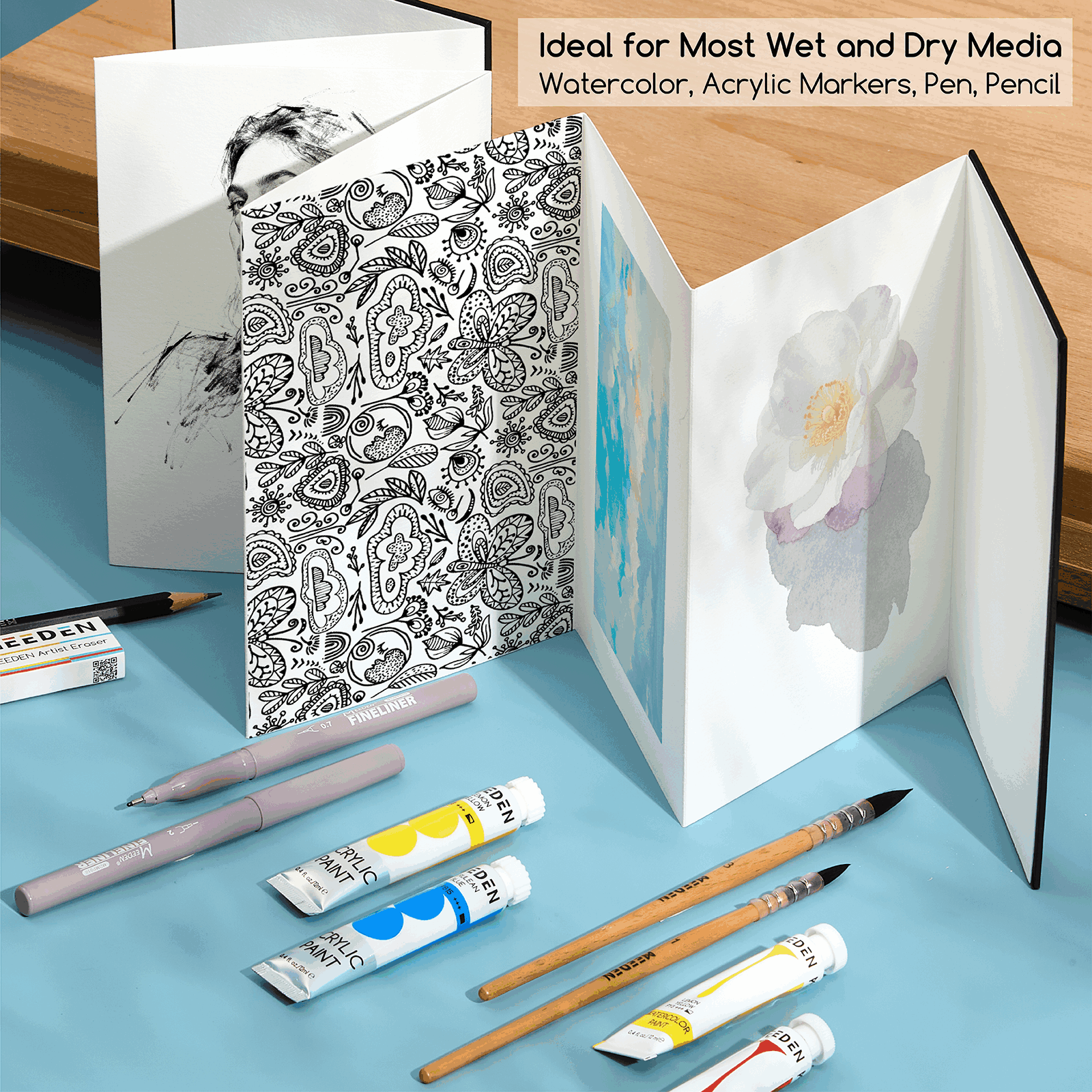 MEEDEN Portable Watercolor Paper Sketchbook