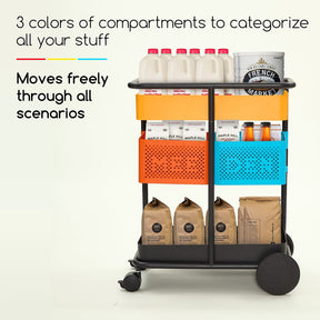 MEEDEN 3 Tier Metal Rolling Utility Cart