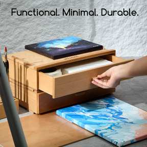 MEEDEN Single Drawer Wooden Art Supply Storage Box with Dividers