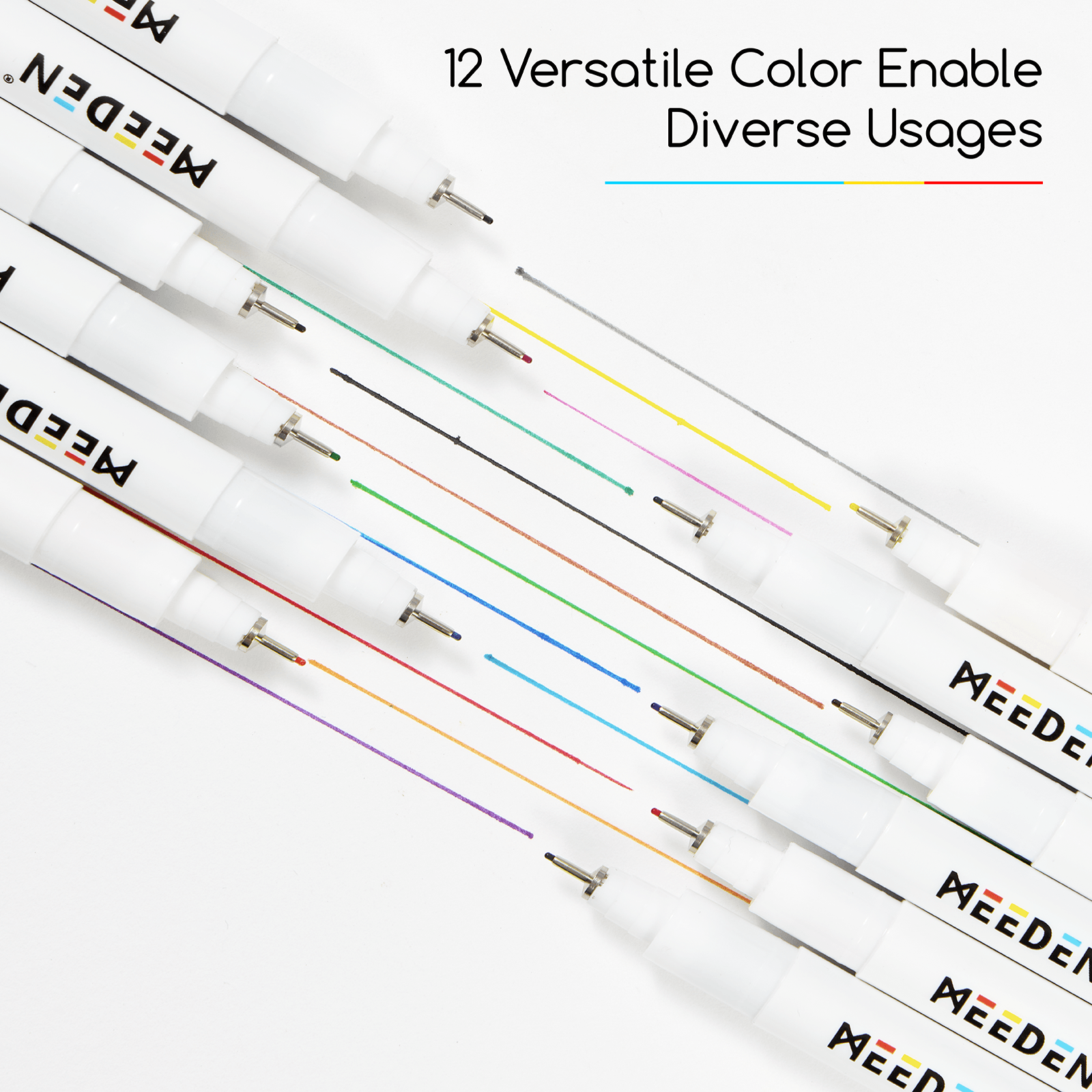 MEEDEN Micro Fineliner Drawing Pens: 12-Color Fine Liner Pen Set