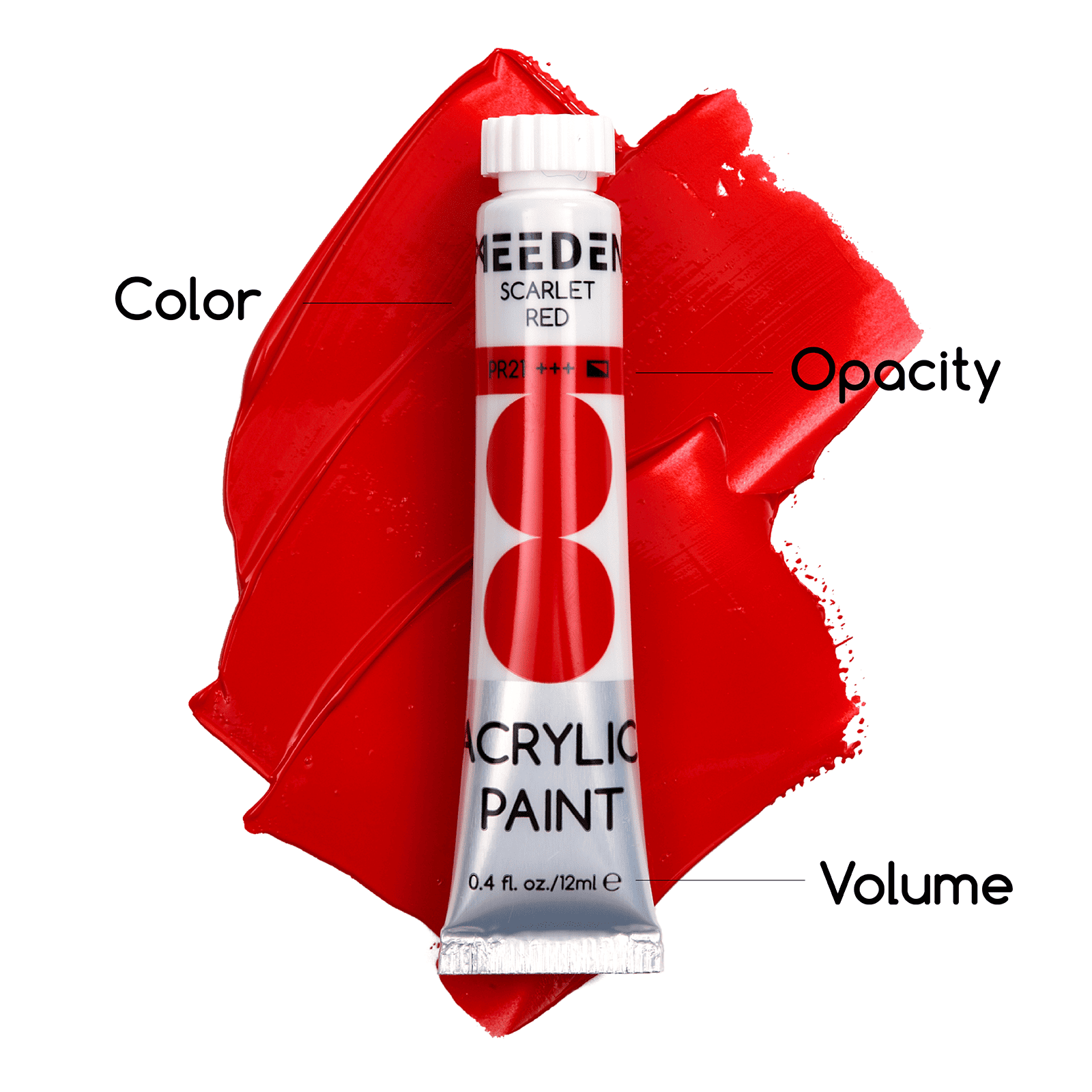 MEEDEN Acrylic Paint Set, 12 Tubes, 12 ml / 0.41 oz