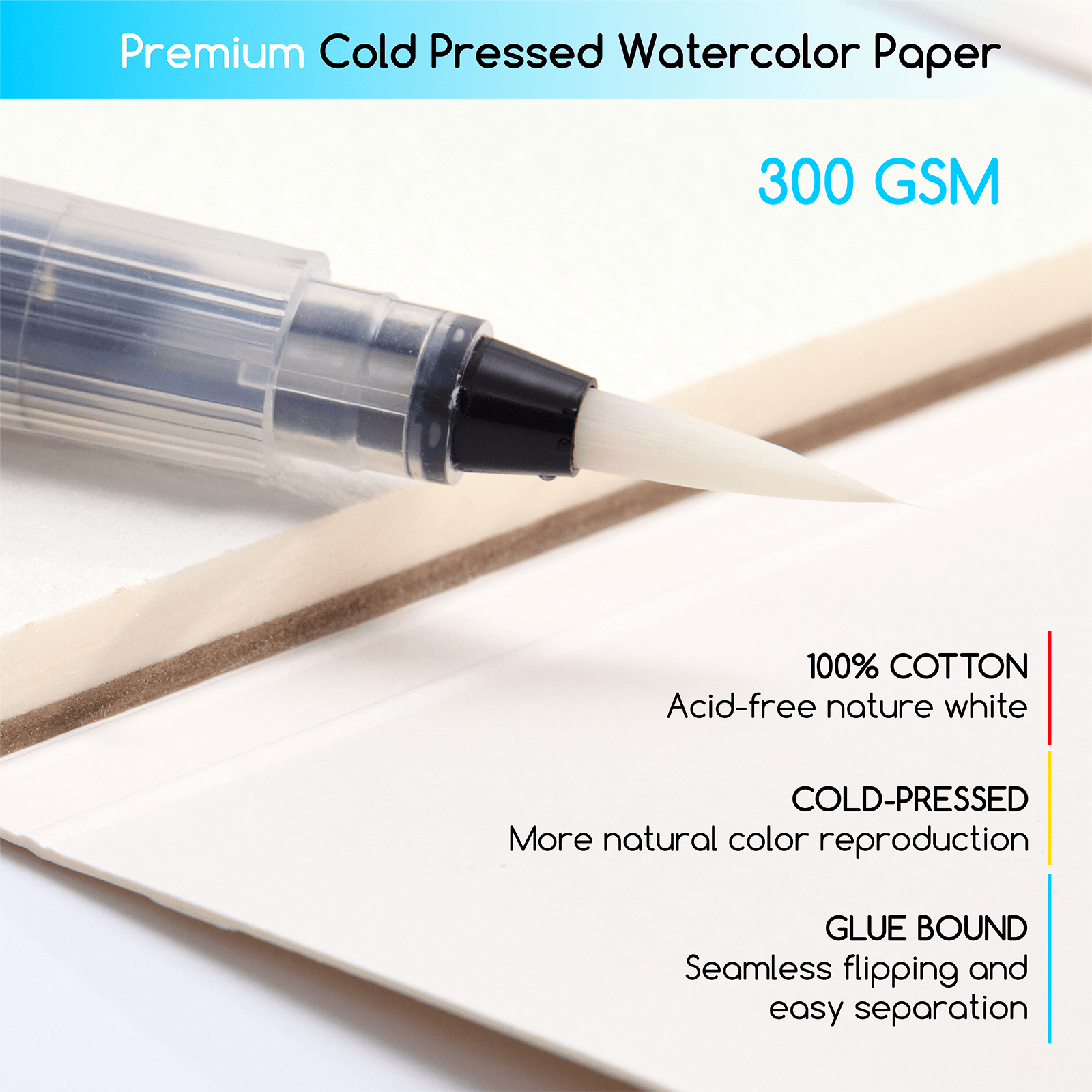MEEDEN 24-Color Portable Watercolor Paint Kit with Paper & Water Brush