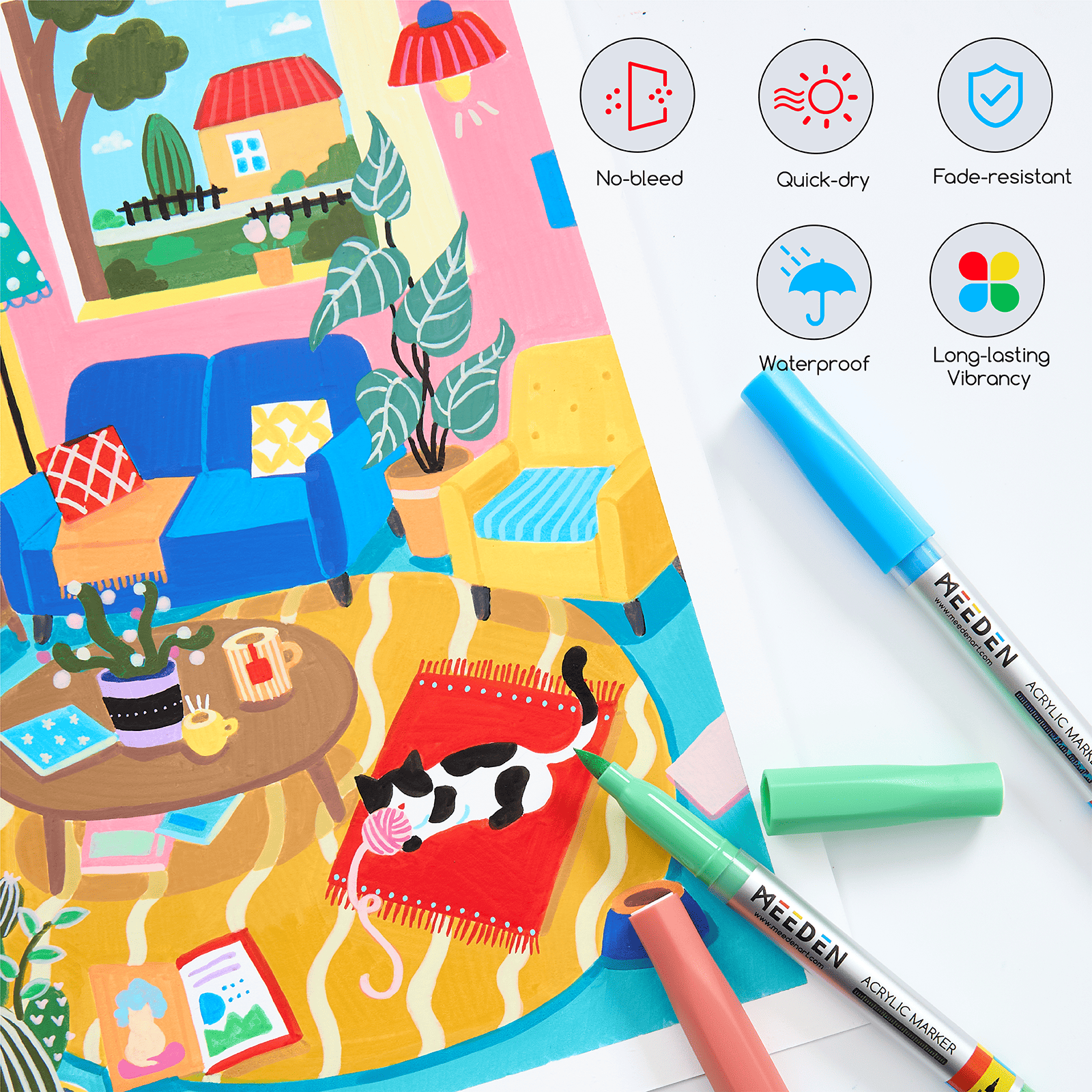 MEEDEN Soft Brush Tip Acrylic Paint Marker