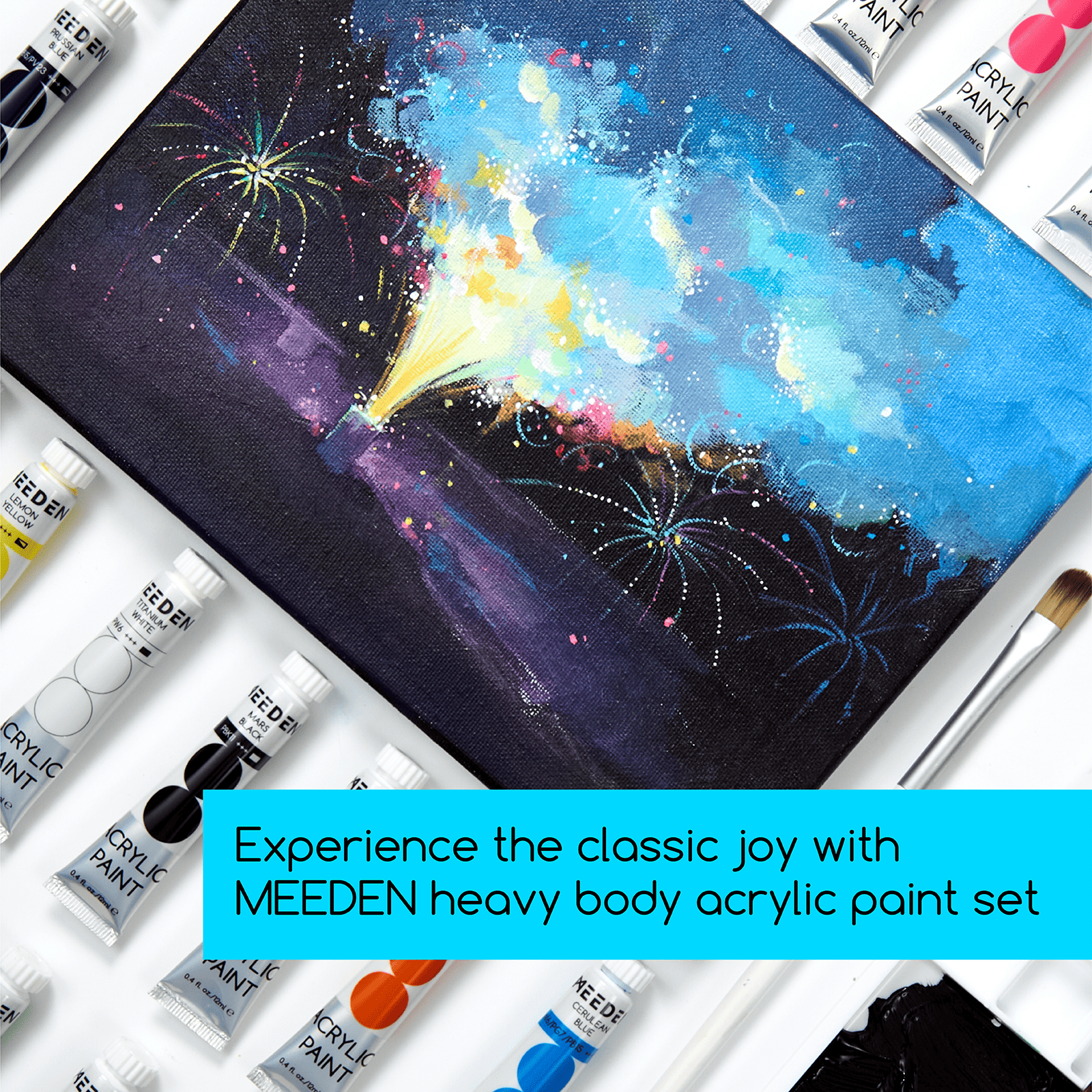 MEEDEN Acrylic Paint Set, 24 Tubes, 12 ml / 0.41 oz