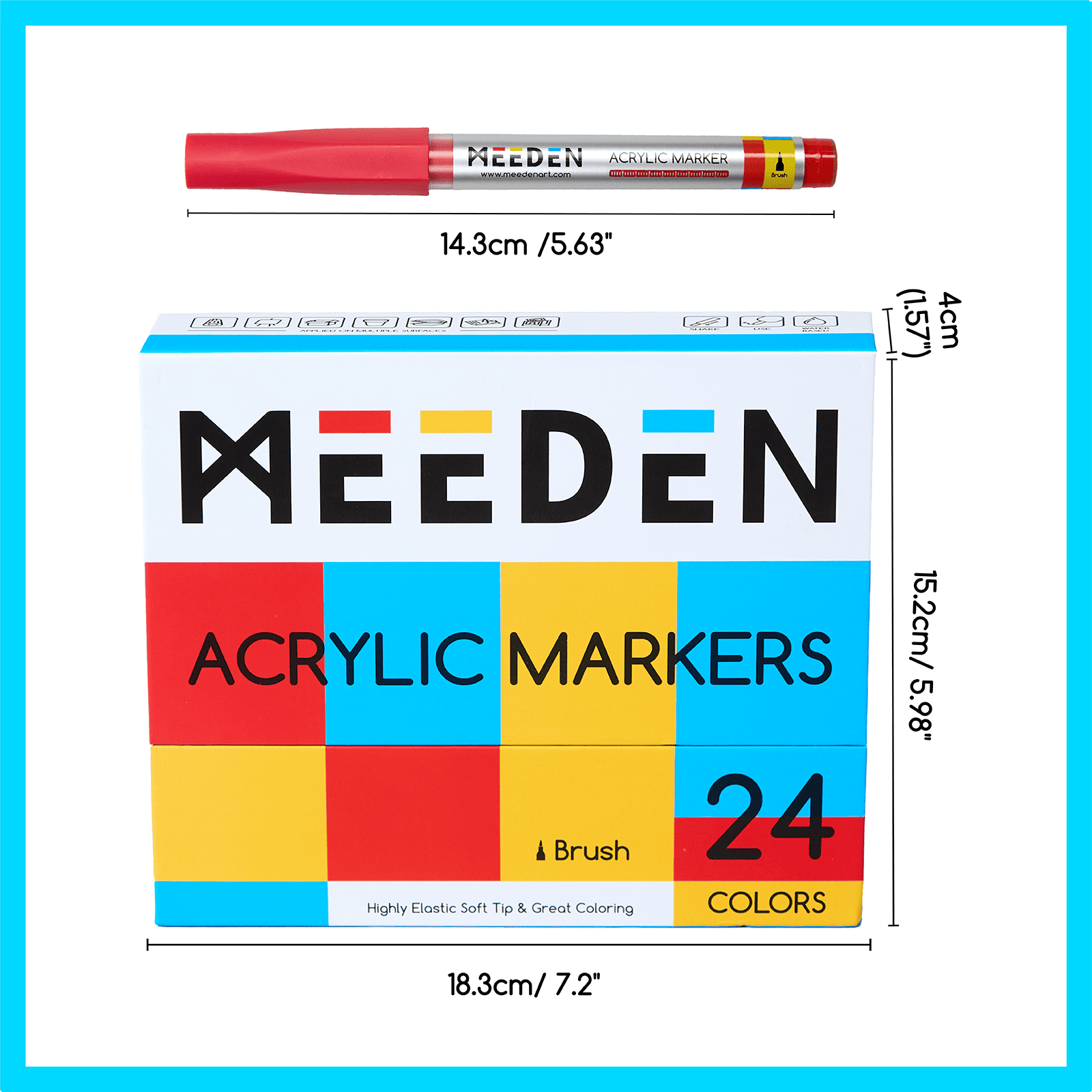 MEEDEN Soft Brush Tip Acrylic Paint Marker