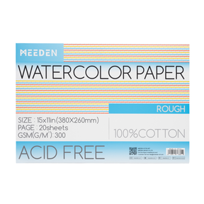 MEEDEN 100% Cotton Watercolor Paper Pad – Cold Press, Hot Press & Rough