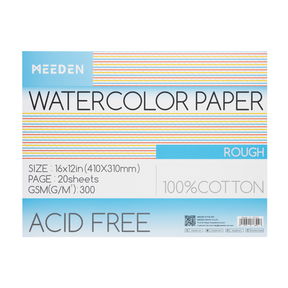 MEEDEN 100% Cotton Watercolor Paper Pad – Cold Press, Hot Press & Rough